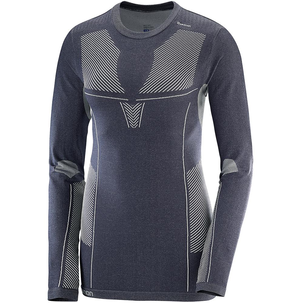 Capa Intermedia Salomon Mujer Gris Pizarra - Salomon Argentina PRIMO WARM LS CN W,879315-GDT